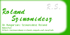 roland szimonidesz business card
